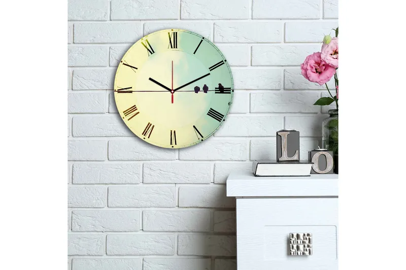 Dekorativt MDF-Ur - Flerfarvet - Boligtilbehør - Vægdekoration - Vægure & Ure