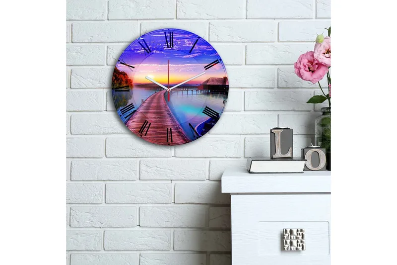 Dekorativt MDF-Ur - Flerfarvet - Boligtilbehør - Vægdekoration - Vægure & Ure