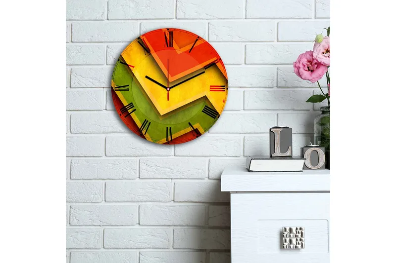 Dekorativt MDF-Ur - Flerfarvet - Boligtilbehør - Vægdekoration - Vægure & Ure