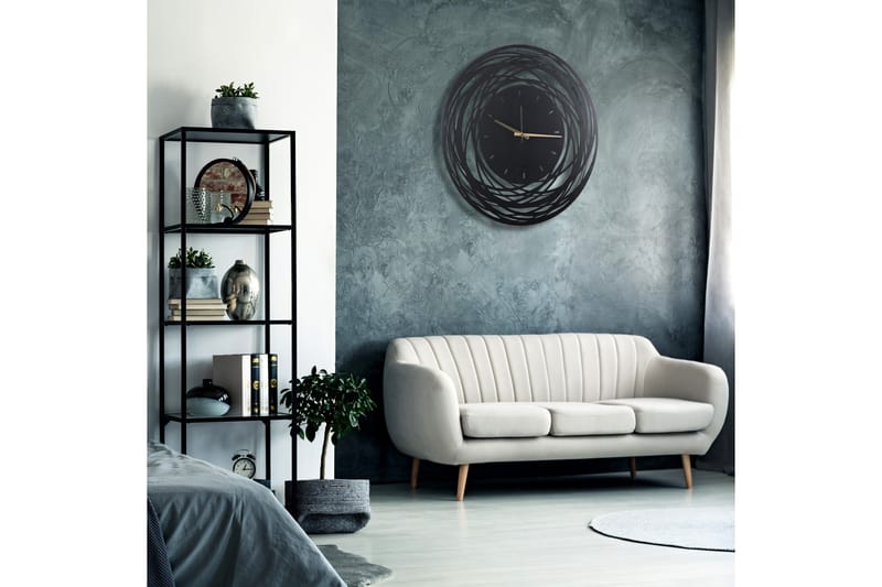 Dekorativt Metal Vægur - Sort - Boligtilbehør - Vægdekoration - Vægure & Ure