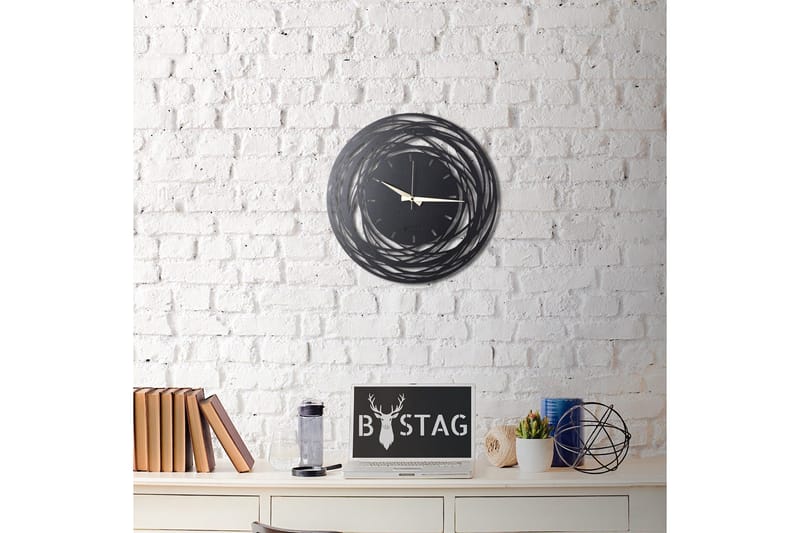 Dekorativt Metal Vægur - Sort - Boligtilbehør - Vægdekoration - Vægure & Ure
