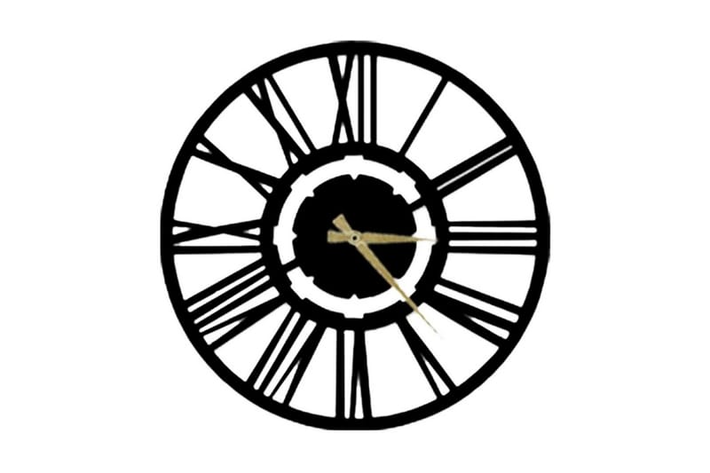 Dekorativt Metal Vægur, Sort