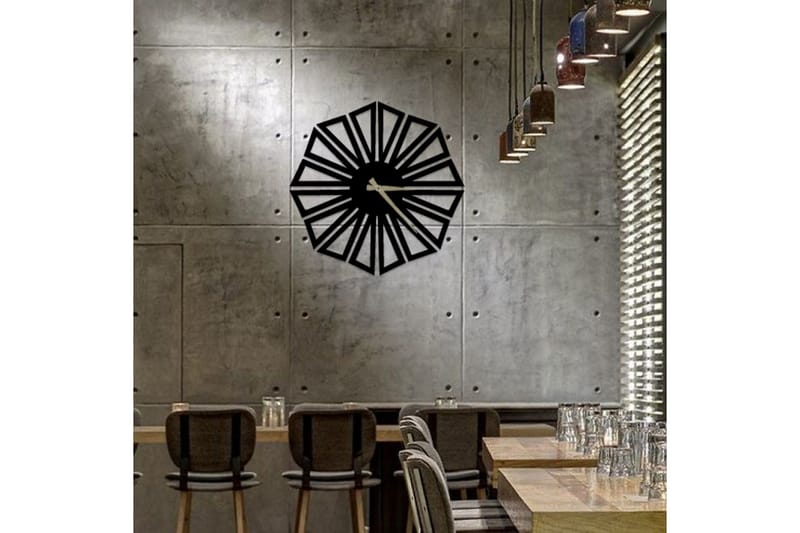 Dekorativt Metal Vægur - Sort - Boligtilbehør - Vægdekoration - Vægure & Ure