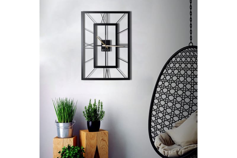 Dekorativt Metal Vægur - Sort - Boligtilbehør - Vægdekoration - Vægure & Ure