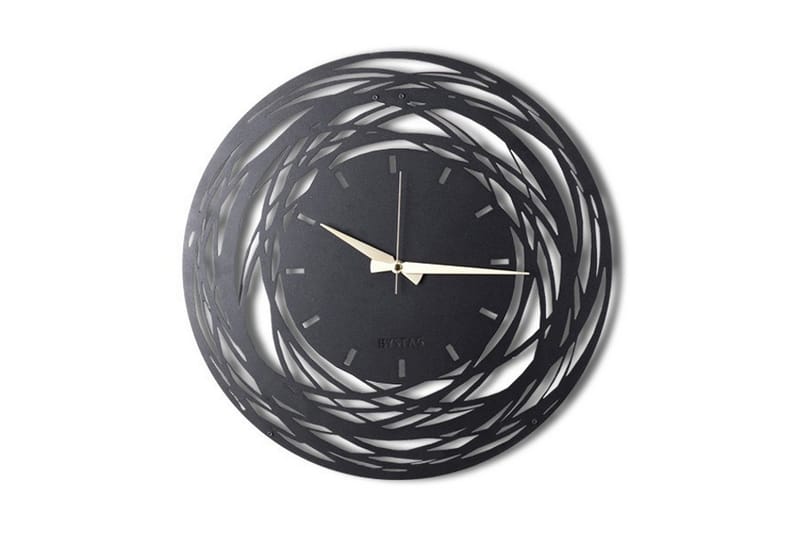 Dekorativt Metal Vægur, Sort