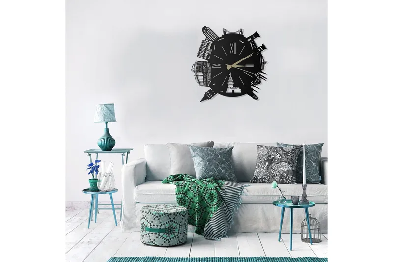 Dekorativt Metal Vægur - Sort - Boligtilbehør - Vægdekoration - Vægure & Ure