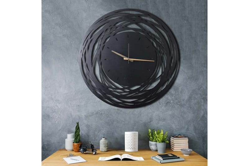 Dekorativt Metal Vægur - Sort - Boligtilbehør - Vægdekoration - Vægure & Ure