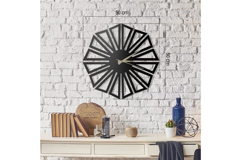 Dekorativt Metal Vægur - Sort - Boligtilbehør - Vægdekoration - Vægure & Ure