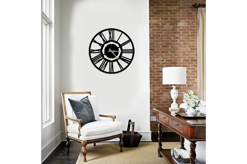 Dekorativt Metal Vægur - Sort - Boligtilbehør - Vægdekoration - Vægure & Ure