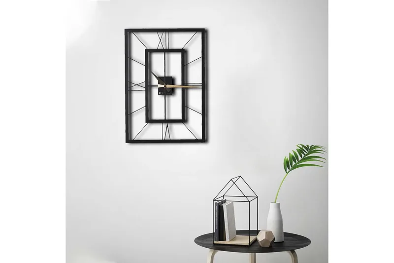 Dekorativt Metal Vægur - Sort - Boligtilbehør - Vægdekoration - Vægure & Ure