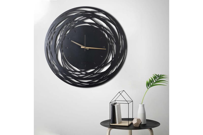 Dekorativt Metal Vægur - Sort - Boligtilbehør - Vægdekoration - Vægure & Ure