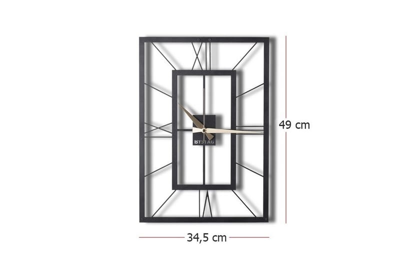 Dekorativt Metal Vægur - Sort - Dekoration - Vægure & Ure