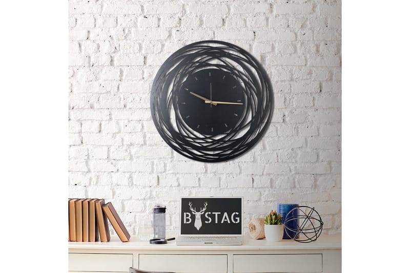 Dekorativt Metal Vægur - Sort - Boligtilbehør - Vægdekoration - Vægure & Ure