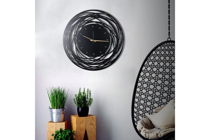 Dekorativt Metal Vægur - Sort - Boligtilbehør - Vægdekoration - Vægure & Ure