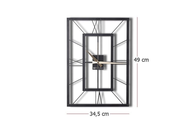 Dekorativt Metal Vægur - Sort - Boligtilbehør - Vægdekoration - Vægure & Ure
