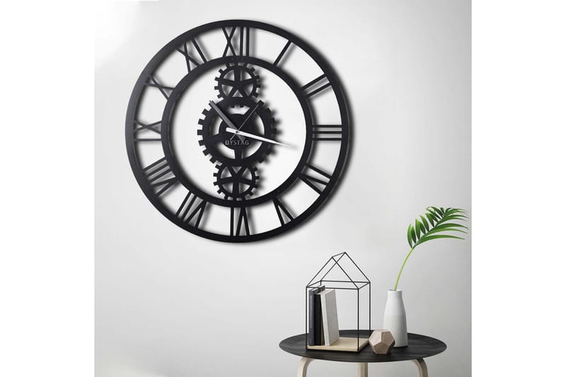 Dekorativt Metal Vægur - Sort - Boligtilbehør - Vægdekoration - Vægure & Ure