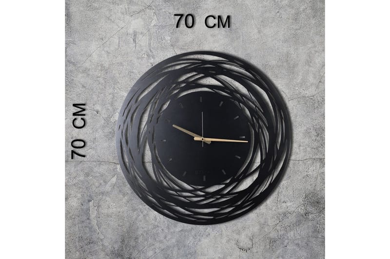 Dekorativt Metal Vægur - Sort - Boligtilbehør - Vægdekoration - Vægure & Ure