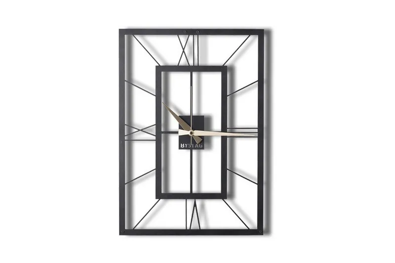 Dekorativt Metal Vægur, Sort