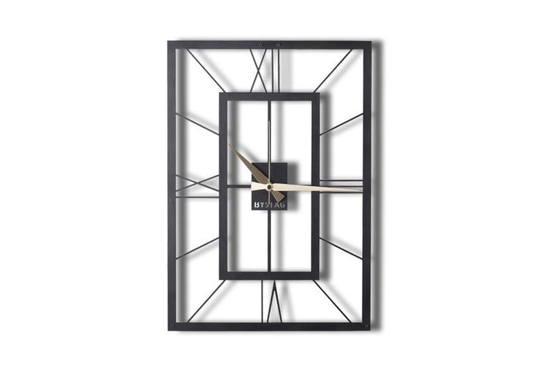 Dekorativt Metal Vægur, Sort