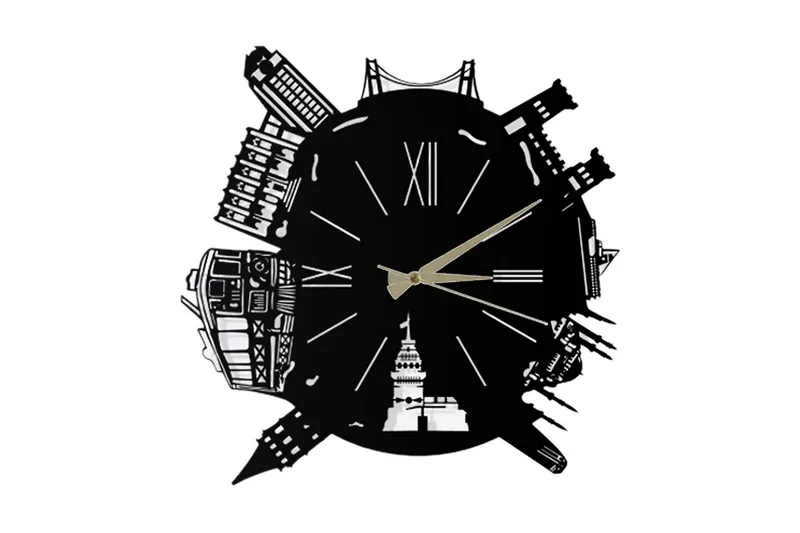 Dekorativt Metal Vægur, Sort