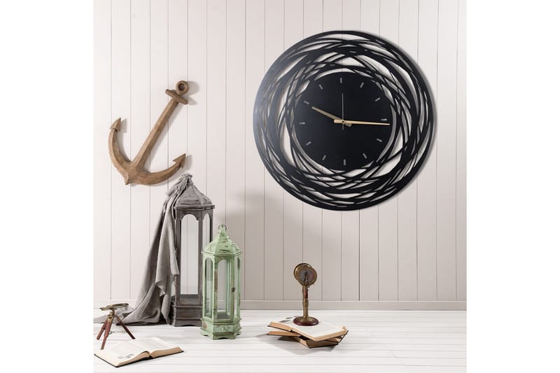 Dekorativt Metal Vægur - Sort - Boligtilbehør - Vægdekoration - Vægure & Ure