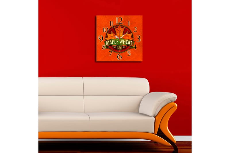 Diyadin Dekorativ ur 40x40 cm Blomster - Flerfarvet - Boligtilbehør - Vægdekoration - Vægure & Ure