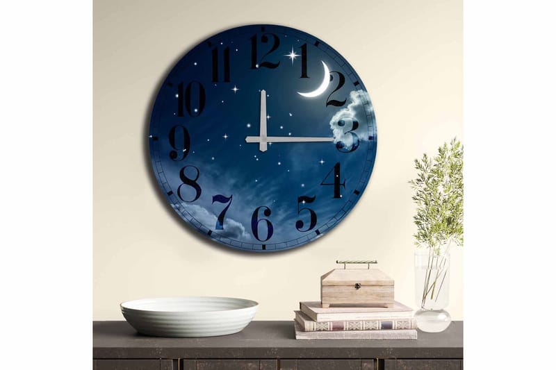 Diyadin Dekorativ ur 50 cm Rund Scenic - Flerfarvet - Boligtilbehør - Vægdekoration - Vægure & Ure