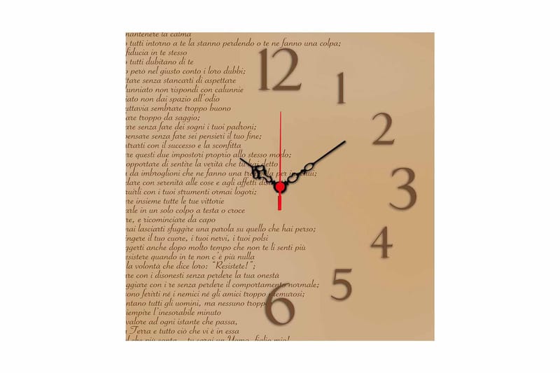 Diyadin Dekorativt ur 40x40 cm, Flerfarvet