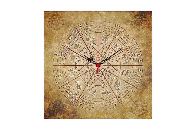 Diyadin Dekorativt ur 40x40 cm, Flerfarvet