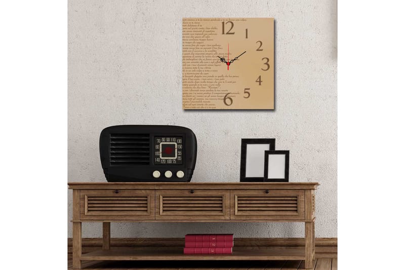 Diyadin Dekorativt ur 40x40 cm - Flerfarvet - Boligtilbehør - Vægdekoration - Vægure & Ure