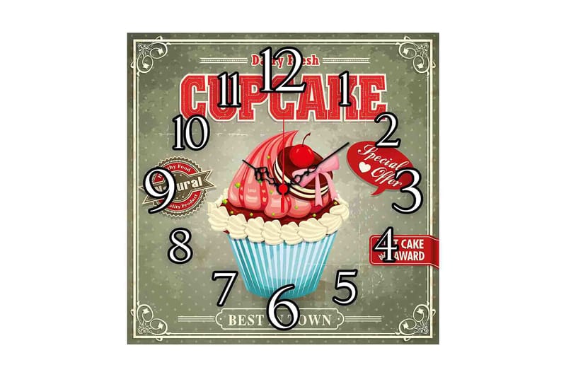 Diyadin Dekorativt ur 40x40 cm Køkken, Flerfarvet