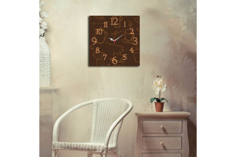 Diyadin Dekorativt ur 40x40 cm Køkken - Flerfarvet - Boligtilbehør - Vægdekoration - Vægure & Ure