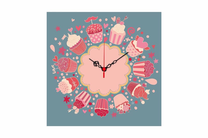 Diyadin Dekorativt ur 40x40 cm Køkken, Flerfarvet