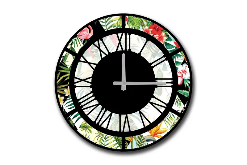 Diyadin Dekorativt ur 50 cm Rund, Flerfarvet