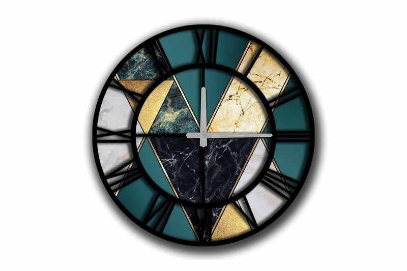 Diyadin Dekorativt ur 50 cm Rund, Flerfarvet