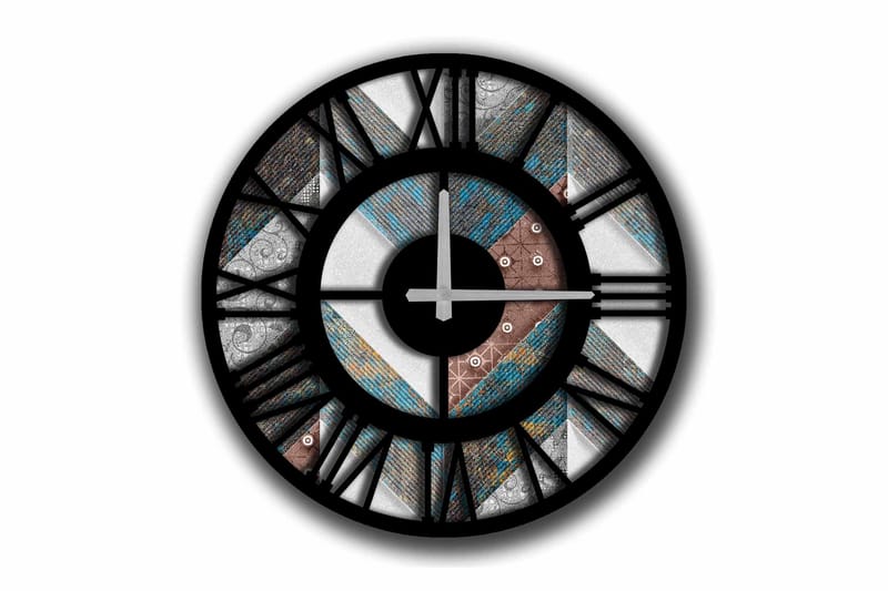 Diyadin Dekorativt ur 50 cm Rund, Flerfarvet