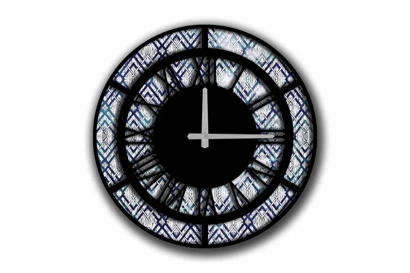 Diyadin Dekorativt ur 50 cm Rund, Flerfarvet