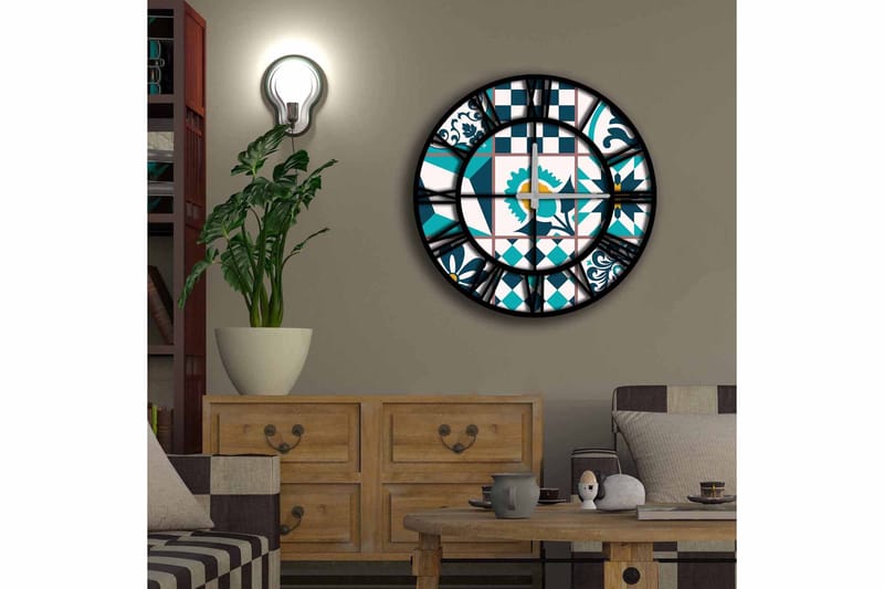 Diyadin Dekorativt ur 50 cm Rund - Flerfarvet - Boligtilbehør - Vægdekoration - Vægure & Ure