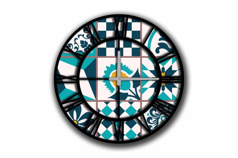 Diyadin Dekorativt ur 50 cm Rund, Flerfarvet