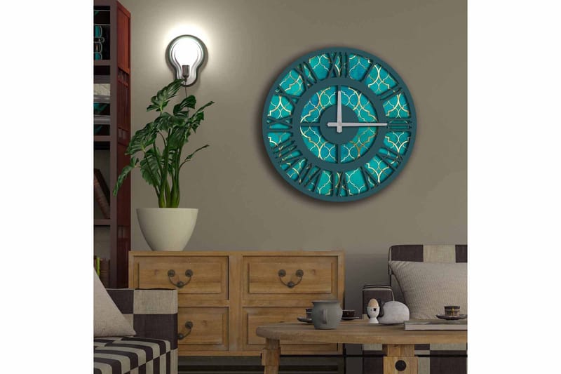 Diyadin Dekorativt ur 50 cm Rund - Flerfarvet - Boligtilbehør - Vægdekoration - Vægure & Ure