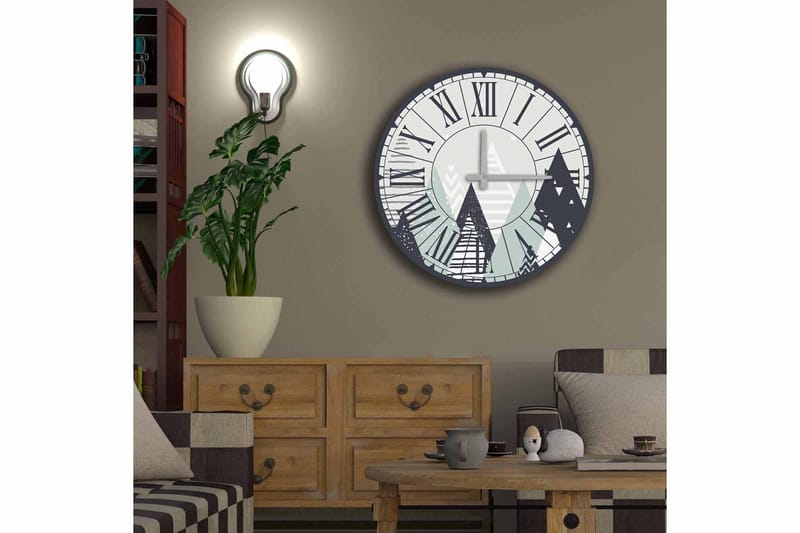 Diyadin Dekorativt ur 50 cm Rund - Flerfarvet - Boligtilbehør - Vægdekoration - Vægure & Ure