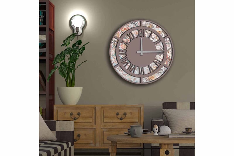 Diyadin Dekorativt ur 50 cm Rund - Flerfarvet - Boligtilbehør - Vægdekoration - Vægure & Ure