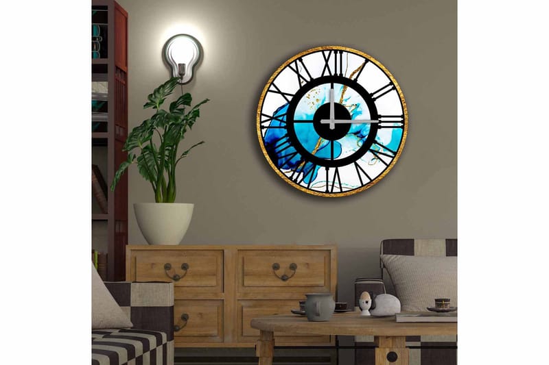 Diyadin Dekorativt ur 50 cm Rund - Flerfarvet - Boligtilbehør - Vægdekoration - Vægure & Ure