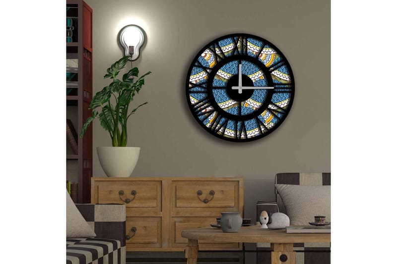 Diyadin Dekorativt ur 50 cm Rund - Flerfarvet - Boligtilbehør - Vægdekoration - Vægure & Ure