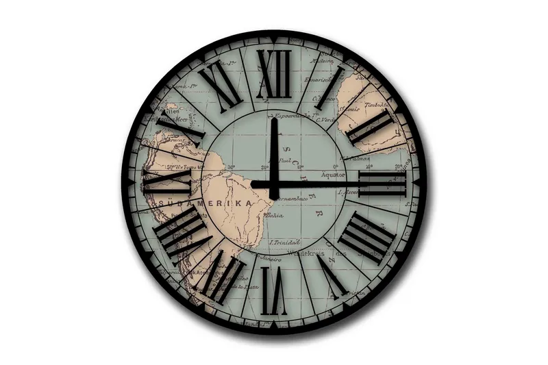 Diyadin Dekorativt ur 50 cm Rund, Flerfarvet