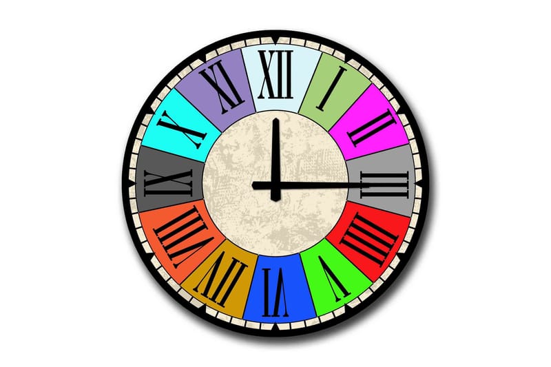 Diyadin Dekorativt ur 50 cm Rund, Flerfarvet