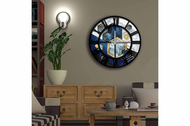 Diyadin Dekorativt ur 50 cm Rund - Flerfarvet - Boligtilbehør - Vægdekoration - Vægure & Ure