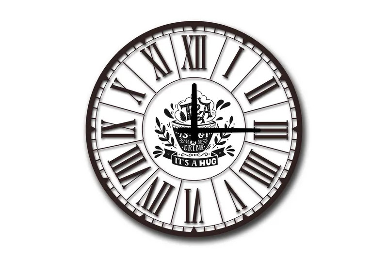 Diyadin Dekorativt ur 50 cm Rund, Flerfarvet