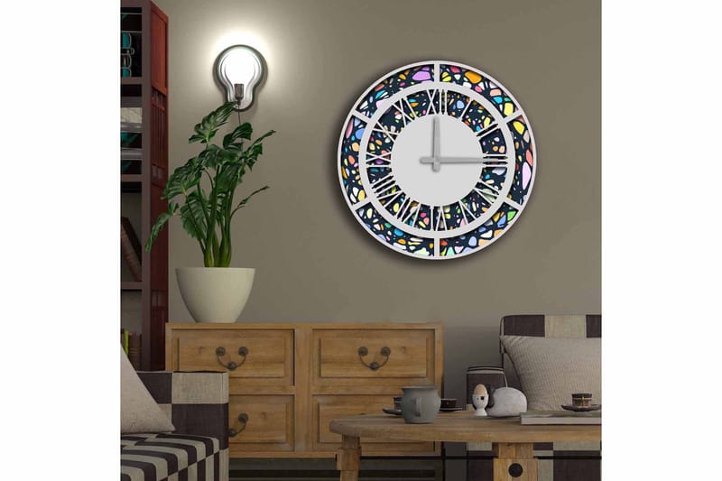 Diyadin Dekorativt ur 50 cm Rund - Flerfarvet - Boligtilbehør - Vægdekoration - Vægure & Ure