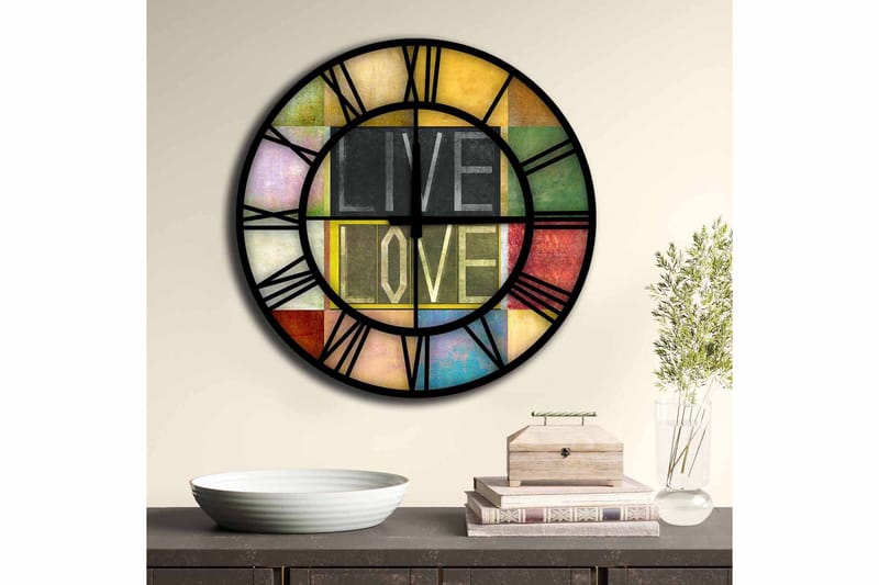 Diyadin Dekorativt ur 50 cm Rund - Flerfarvet - Boligtilbehør - Vægdekoration - Vægure & Ure